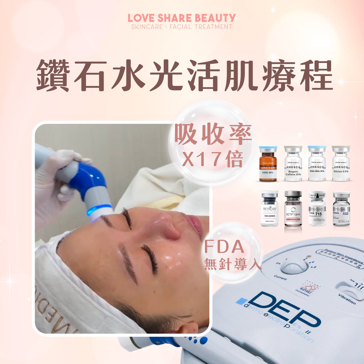 鑽石水光活肌療程(單次)